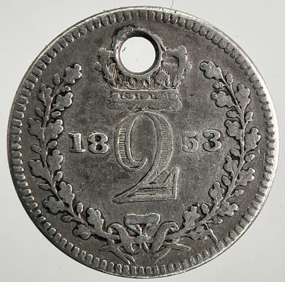 1853 Victoria Maundy Two - Pence Silver Coin | Collectable Grade | a9621