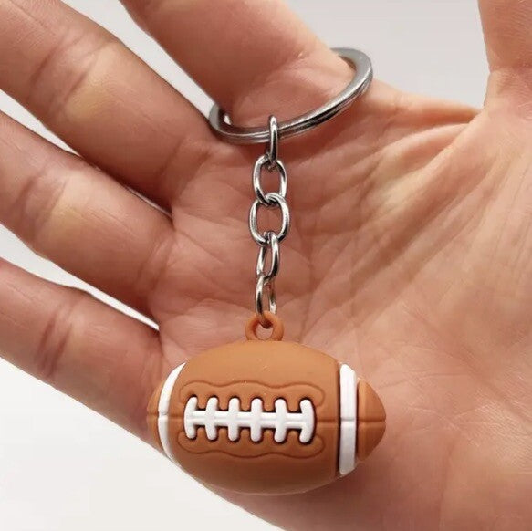 Mini American Football Sports Ball Shaped Keyring Premium Keychain Gift UK