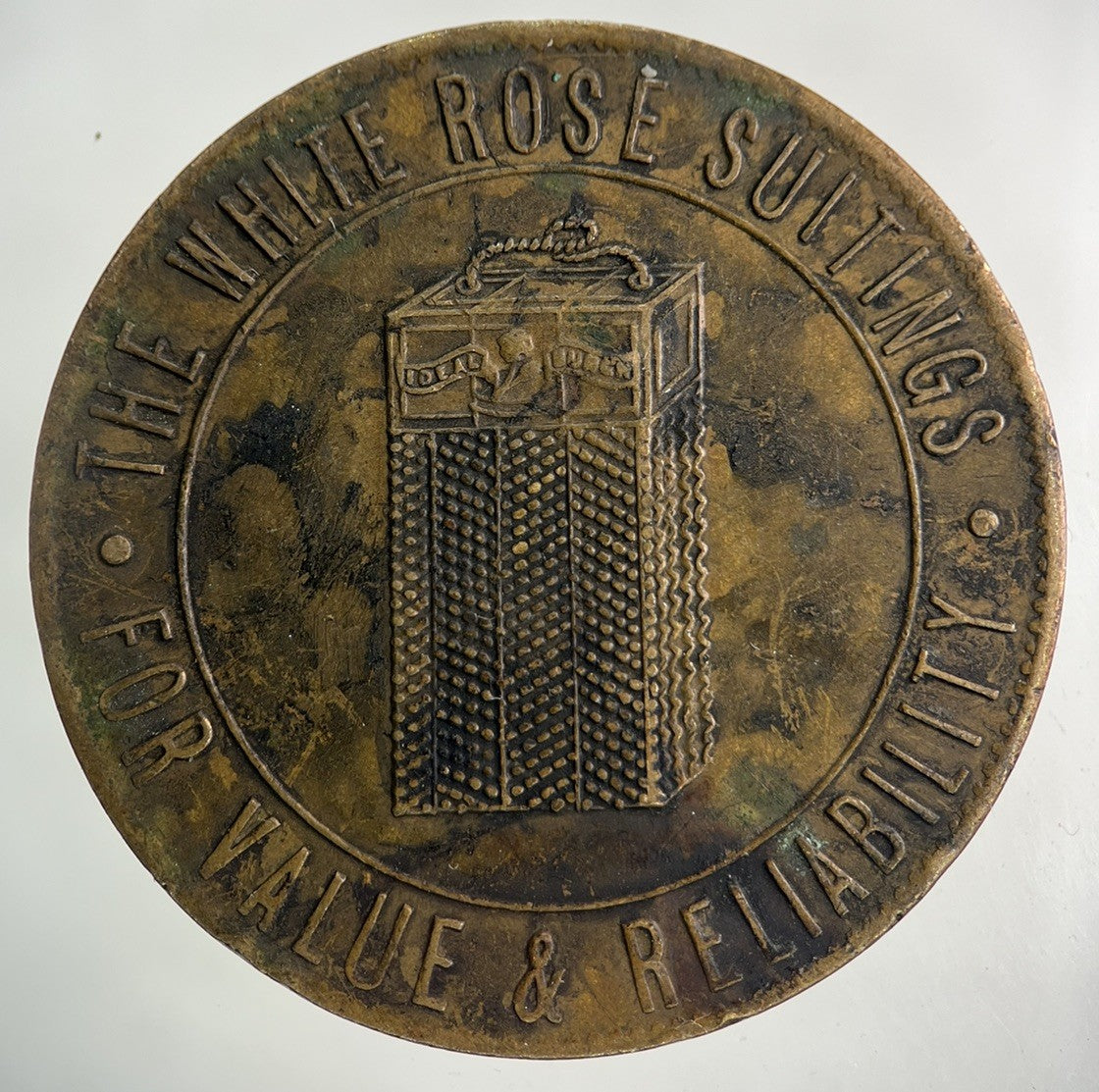 British 19th Century The White Rose Suitings Token Coin | Fine Collectable Grade