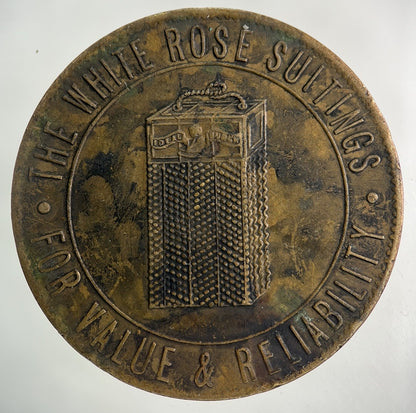 British 19th Century The White Rose Suitings Token Coin | Fine Collectable Grade
