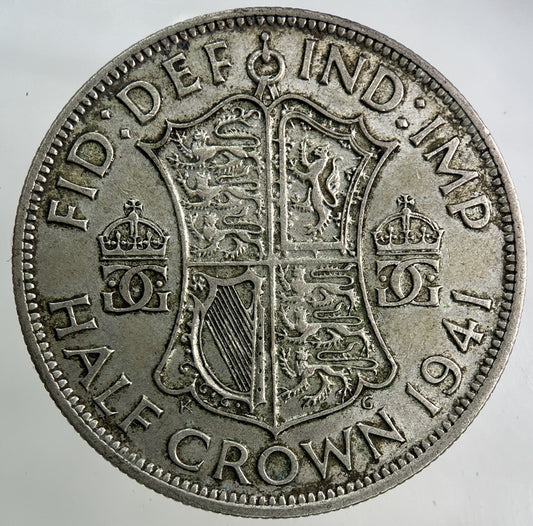 1941 George VI Half - Crown Silver Coin | Fine Collectable Grade