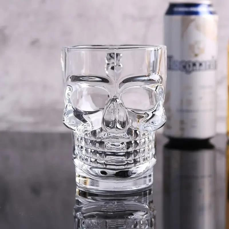 Smaller Kids Size Half Pint Skull Shaped 300ml Glass Drinking Beer Mug Gift UK
