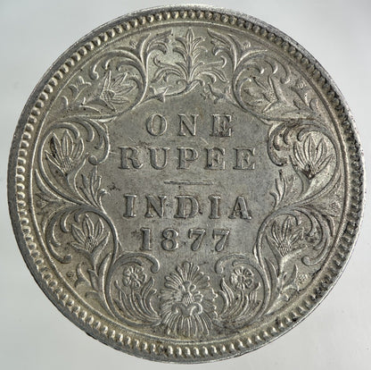 1877 India One Rupee Silver Coin | Very High Grade