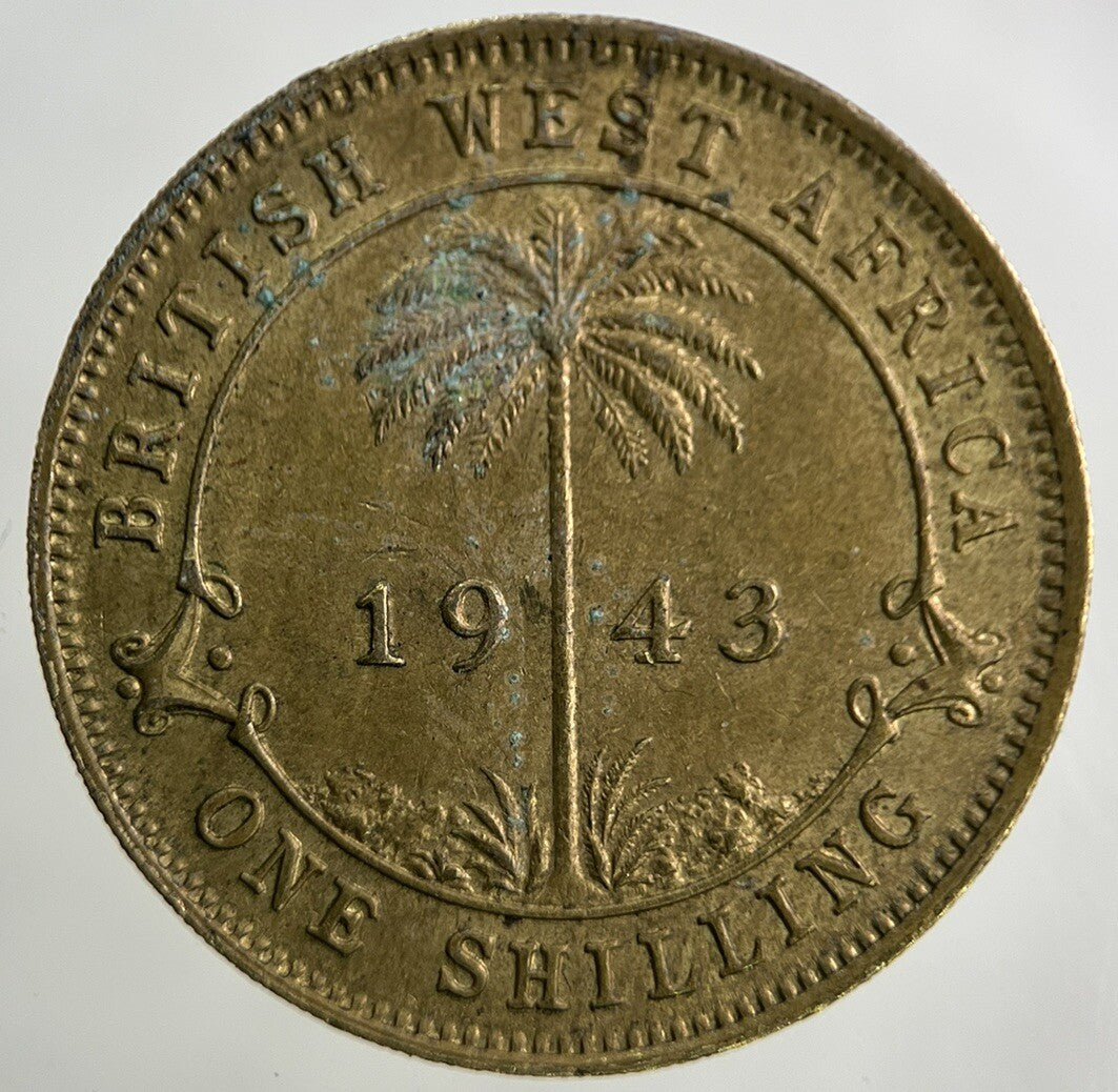 1943 West Africa Shilling Coin | Fine Collectable Grade