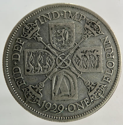 1929 George V Florin Silver Coin | Fine Collectable Grade