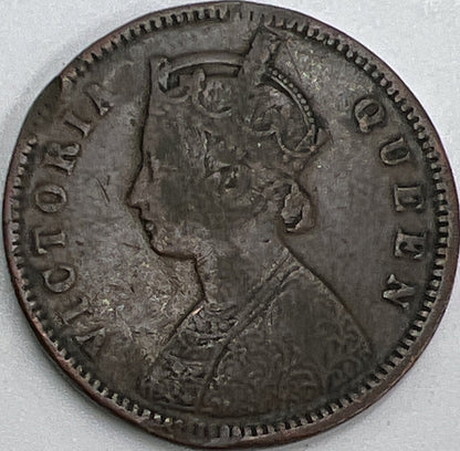1876 India 1/4 One Quarter Anna Coin | Fair Grade