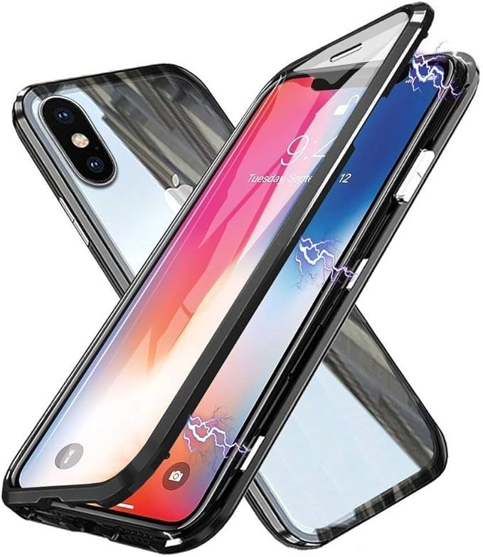iPhone XS MAX Black 360 Magnetic Tempered Glass Protective Case
