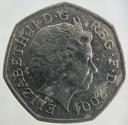 2004 Elizabeth II 2nd 50p Fifty - Pence Coin | Very High Grade