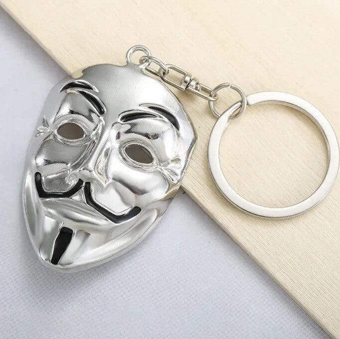 Mini Metal Joker Mask Keyring Premium Keychain Gift UK