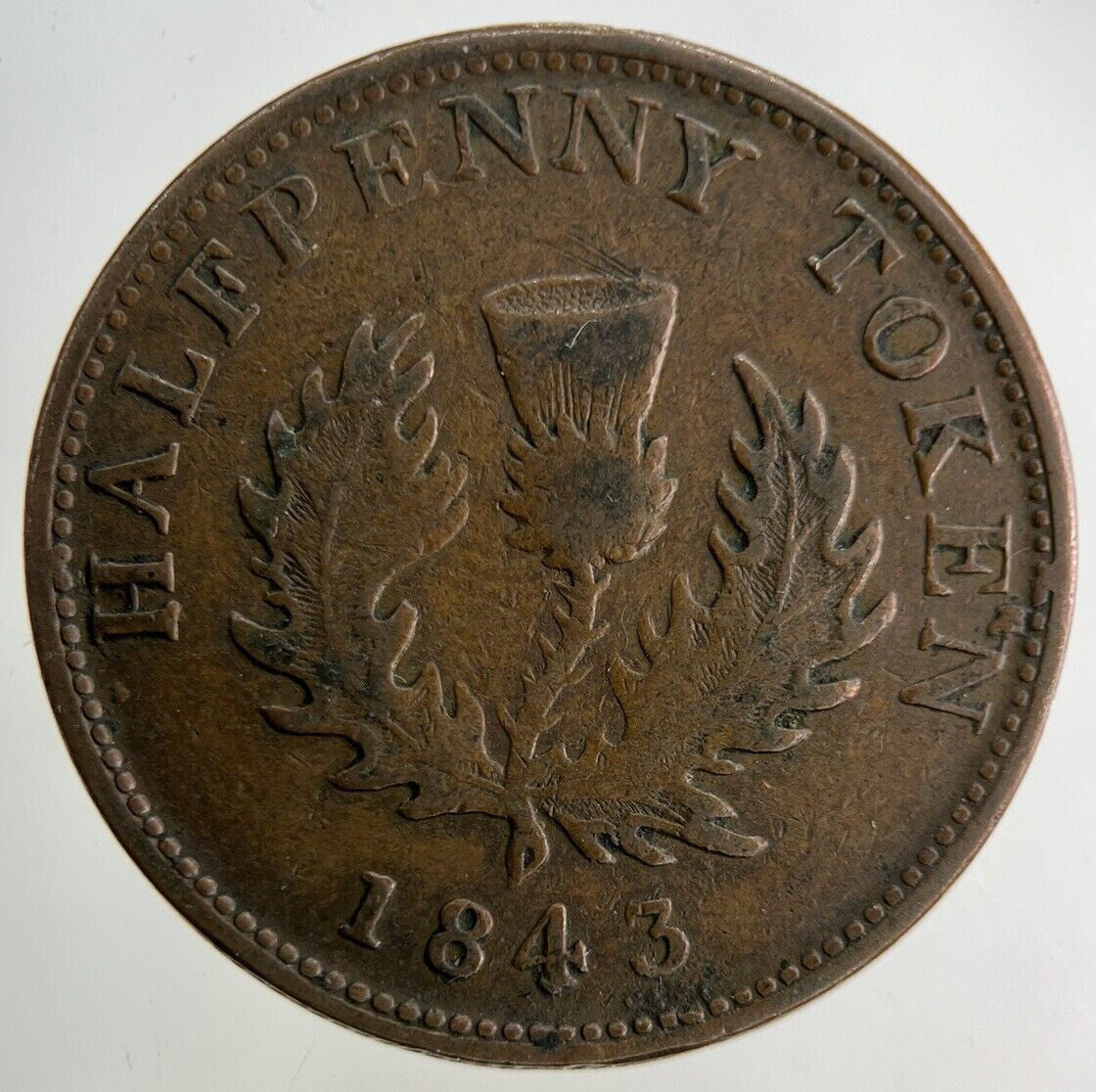 1843 Canada Nova Scotia Half - Penny Coin | Collectable Grade