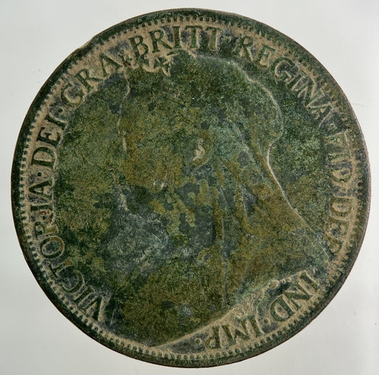 1900 Victoria One Penny Coin | Fair Grade