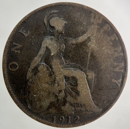1912 - H George V One Penny Coin | Fair Grade