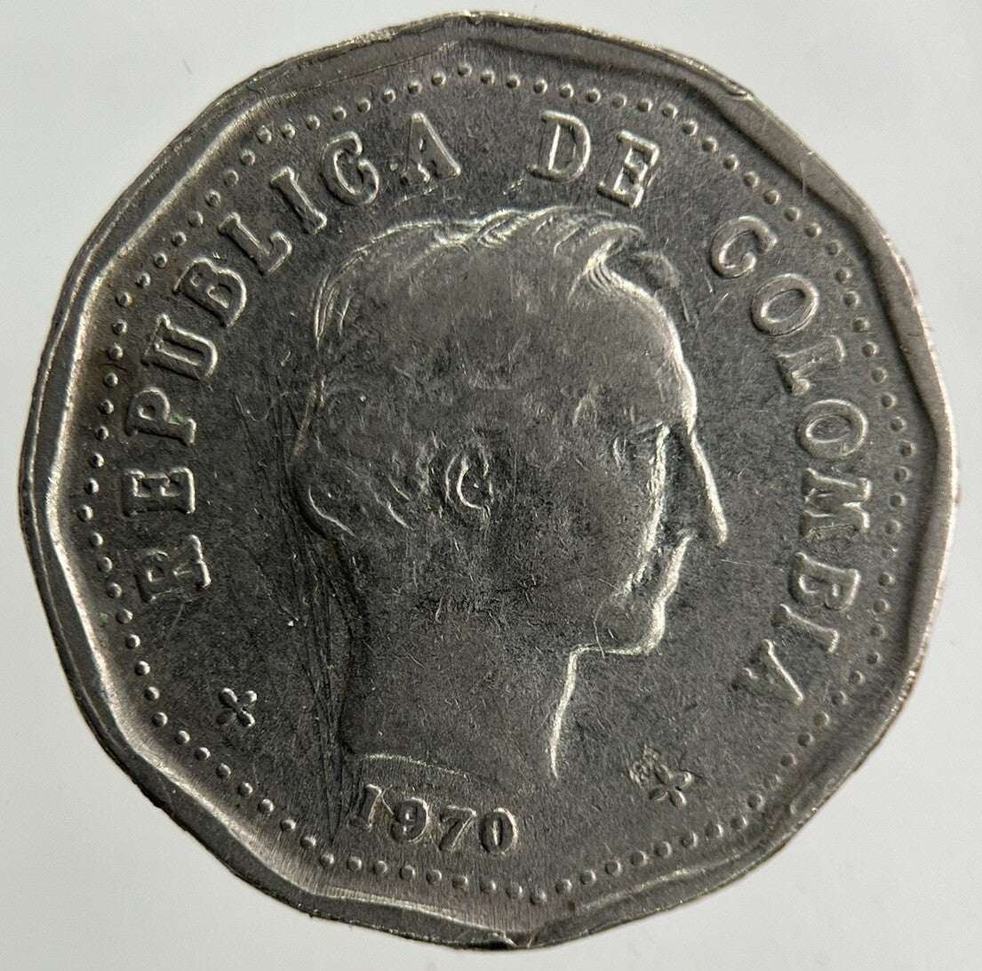 1970 Colombia 50 Centavos Coin | Fine Collectable Grade