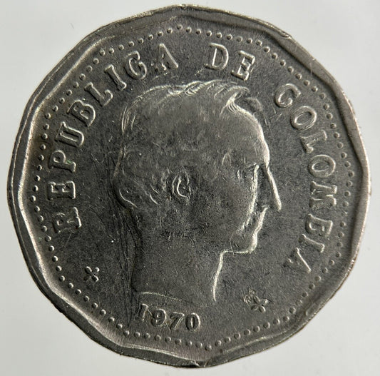1970 Colombia 50 Centavos Coin | Fine Collectable Grade