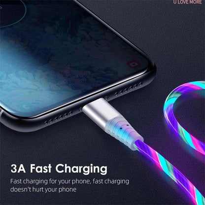 Micro - USB Multi - Coloured Flowing LED USB Cable Charging Charger