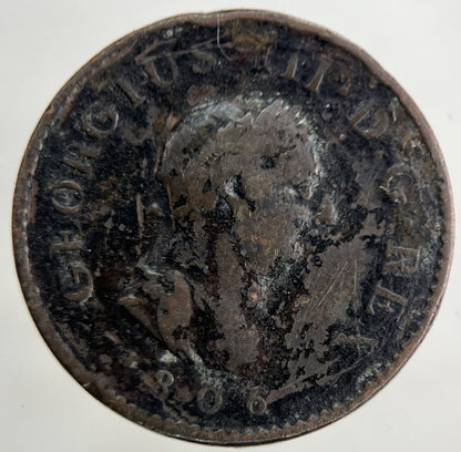 1806 George III 3rd Farthing Coin | Fair Grade