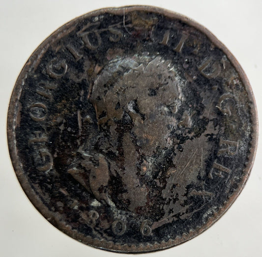 1806 George III 3rd Farthing Coin | Fair Grade