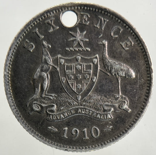 1910 Australia Sixpence Silver Coin | Very High Grade
