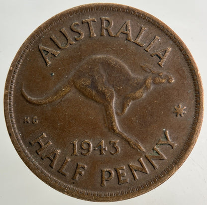 1943 Australia Half - Penny Coin | Fine Collectable Grade
