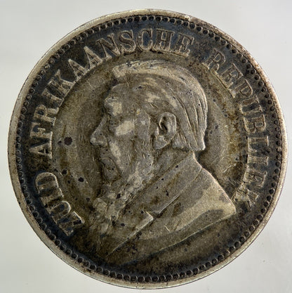 1895 South Africa Half - Crown Silver Coin | Fine Collectable Grade