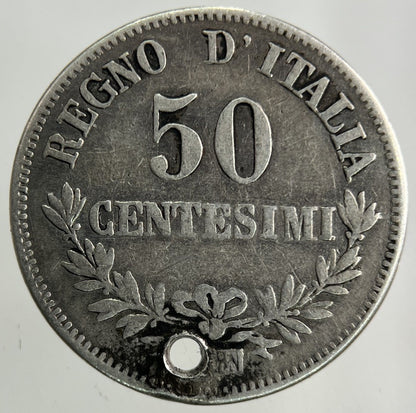 1867 Italy 50 Centesimi Silver Coin | Collectable Grade