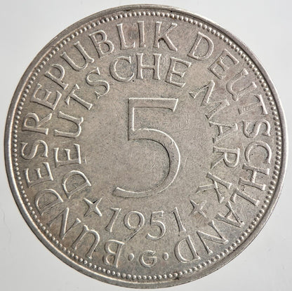 1951 Germany 5 Mark Silver Coin | Very High Grade | a6471