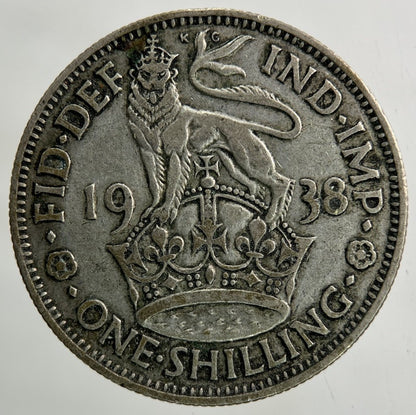 1938 George VI Shilling Silver Coin | Fine Collectable Grade