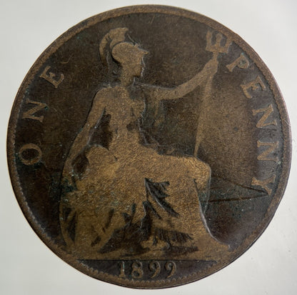 1899 Victoria One Penny Coin | Fair Grade