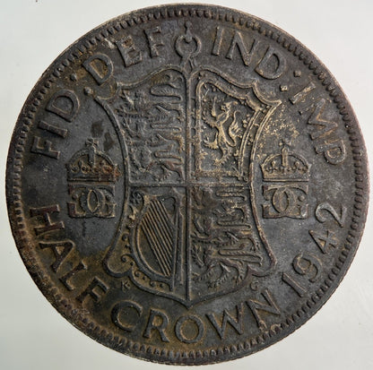 1942 George VI Half - Crown Silver Coin | Fine Collectable Grade