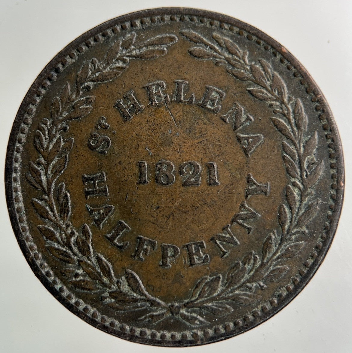 1821 St Helena Half - Penny Coin | Fine Collectable Grade