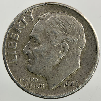 1946 US USA Roosevelt Dime Silver Coin | Fine Collectable Grade