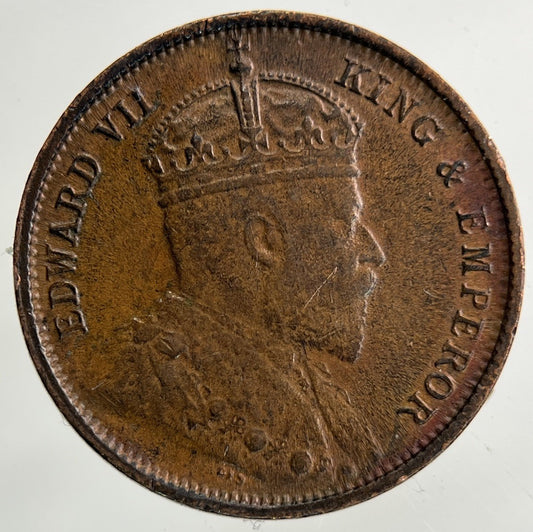 1908 Ceylon Half Cent Coin | Very High Grade