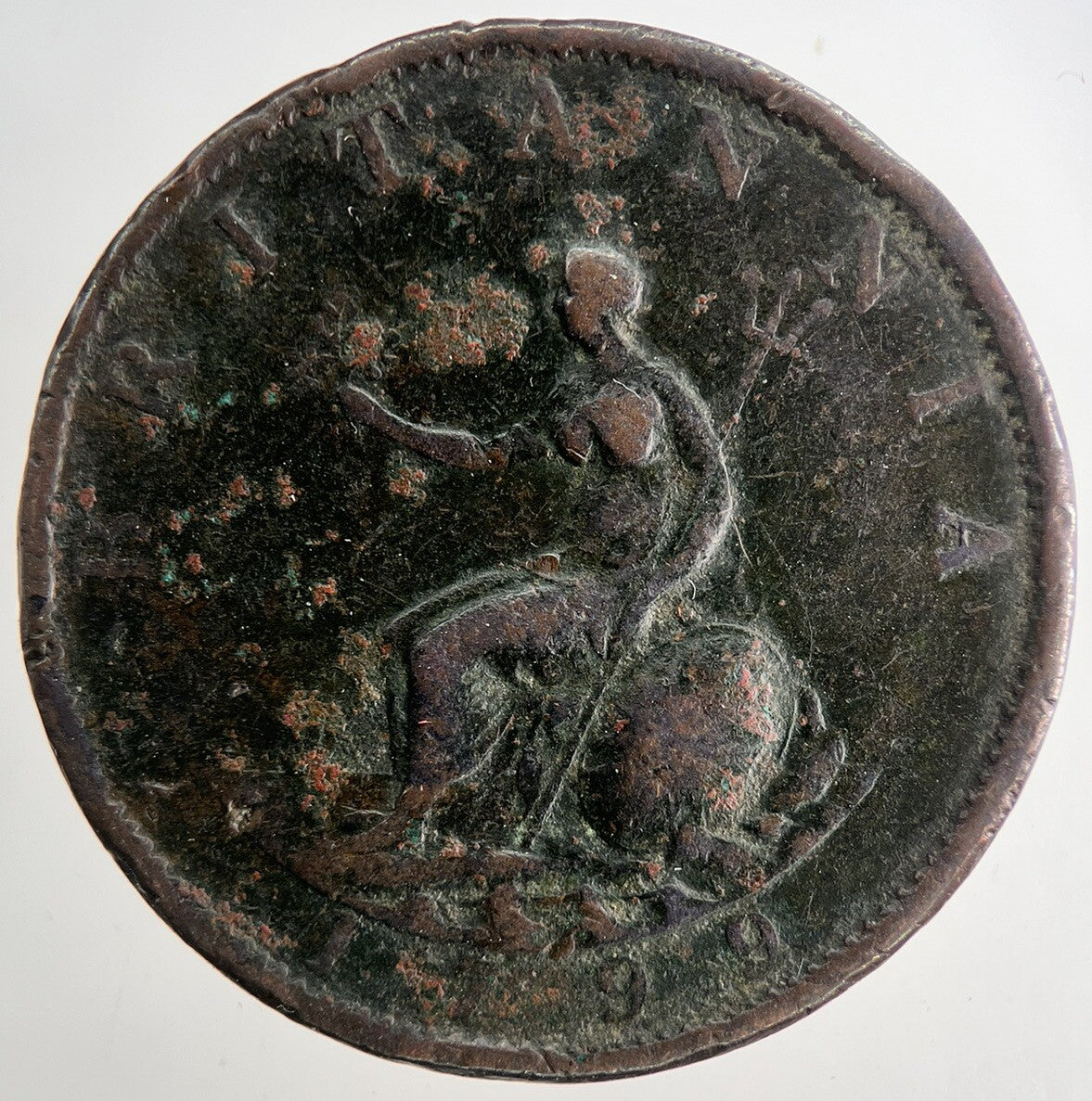 1799 George 3rd III Half - Penny British Coin | Fine Collectable Grade | a9662