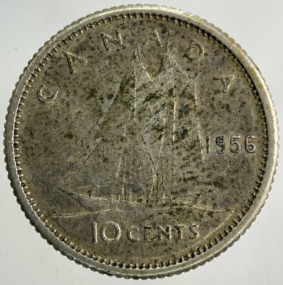 1956 Canada 10 Cents Silver Coin | Fine Collectable Grade