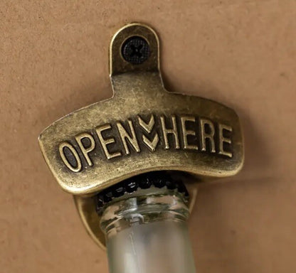 Metal Wall Mounted Beer Bottle Opener Traditional Pub Design / Rustic Retro
