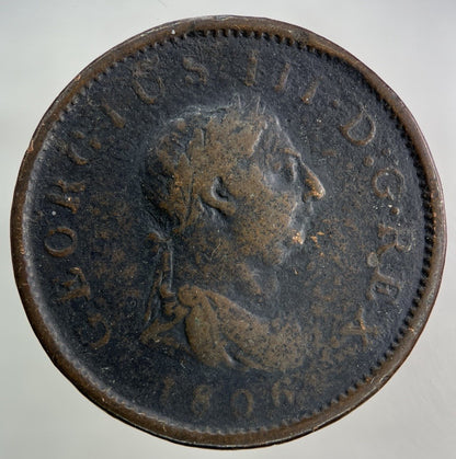 1806 George III 3rd One Penny Coin | Collectable Grade
