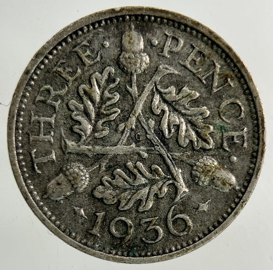1936 George V Threepence Silver Coin | Fine Collectable Grade