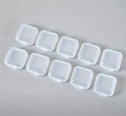 12 x Mini Clear Plastic Small Craft Box Jewellery Ring Storage Case Container
