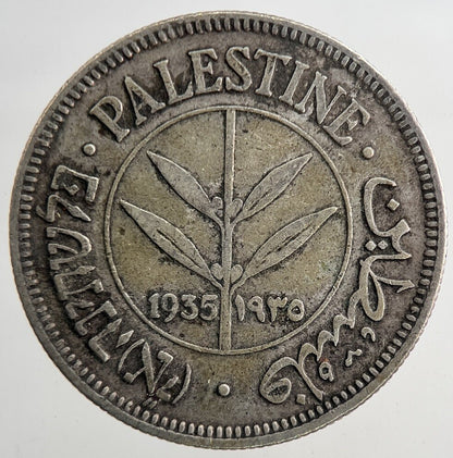 1935 Palestine 50 Mils Silver Coin | Fine Collectable Grade | a9280