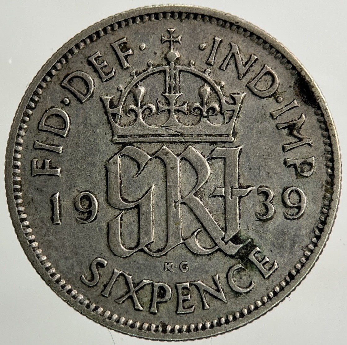 1939 George VI Sixpence Silver Coin | Fine Collectable Grade