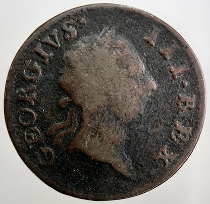 1766 George III 3rd Irish Hibernia Half - Penny Coin | Collectable Grade | a2473