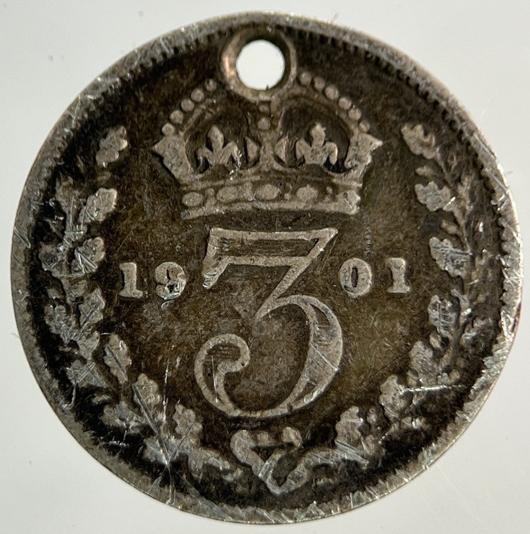 1901 Victoria Threepence Silver Coin | Fine Collectable Grade