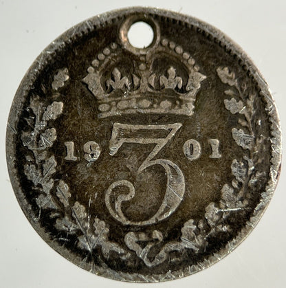 1901 Victoria Threepence Silver Coin | Fine Collectable Grade