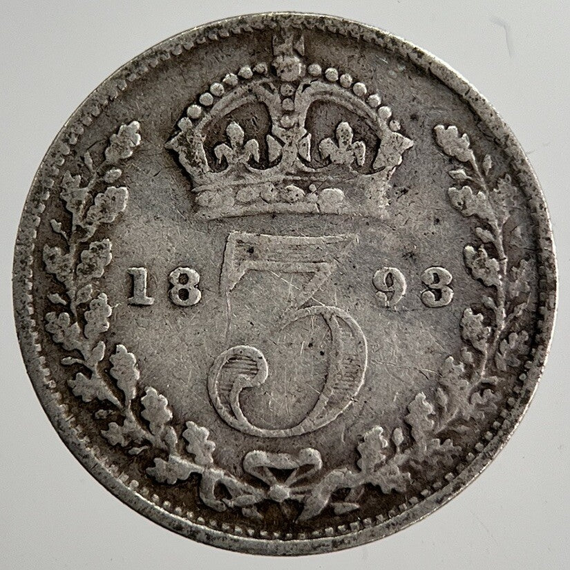 1893 Victoria Threepence Silver Coin | Collectable Grade | a8680