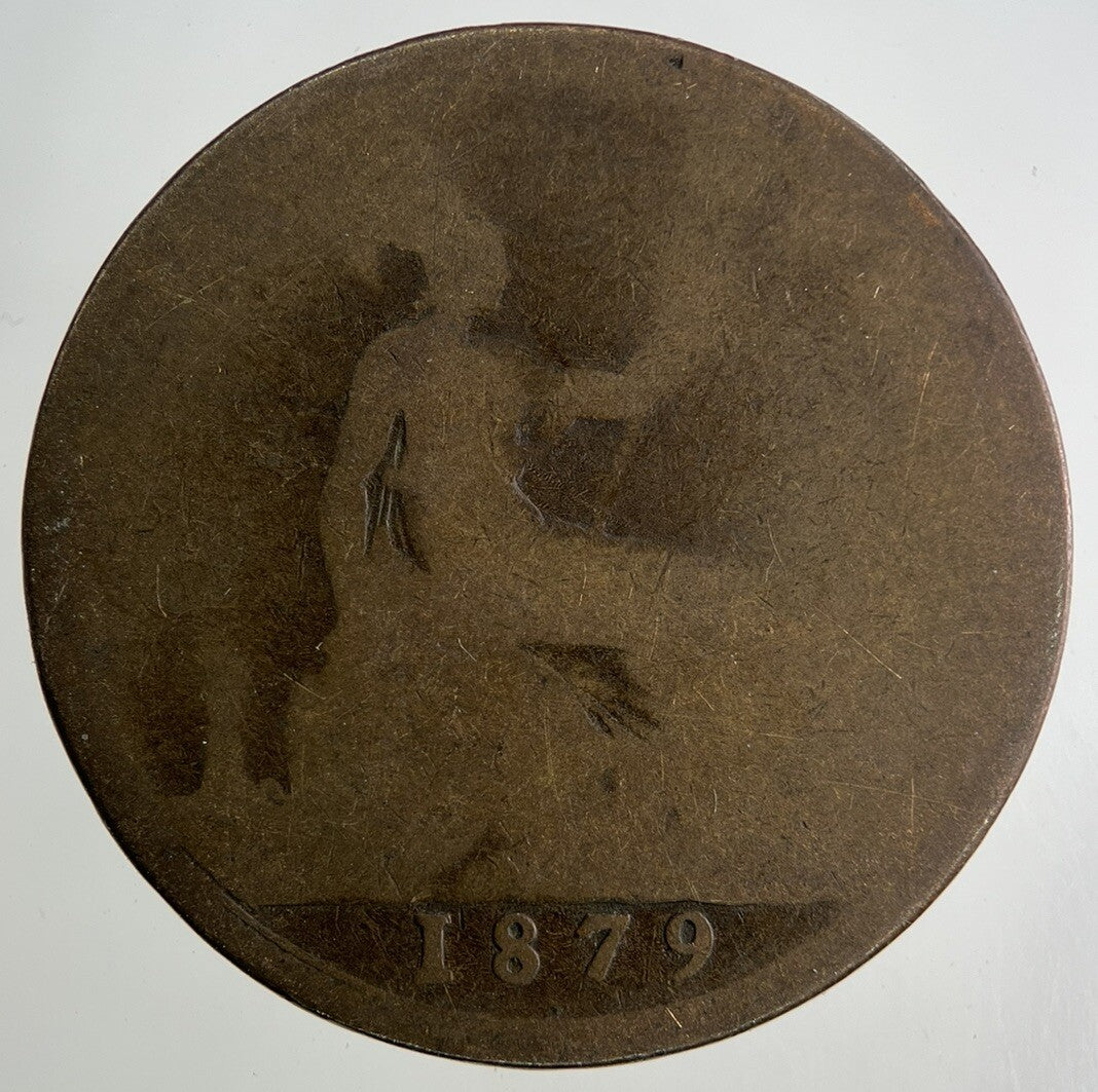 1879 Victoria One Penny Coin | Worn Grade