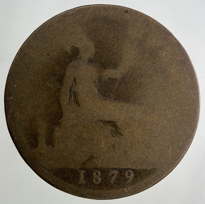 1879 Victoria One Penny Coin | Worn Grade
