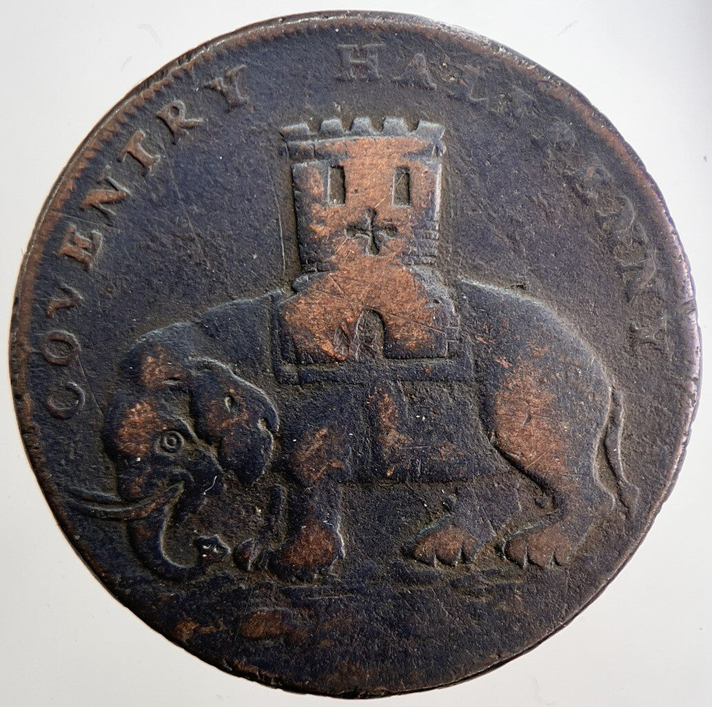 1793 Coventry Lady Godiva Elephant Half - Penny Token | Collectable Grade