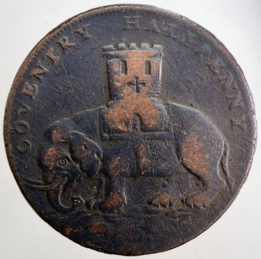 1793 Coventry Lady Godiva Elephant Half - Penny Token | Collectable Grade