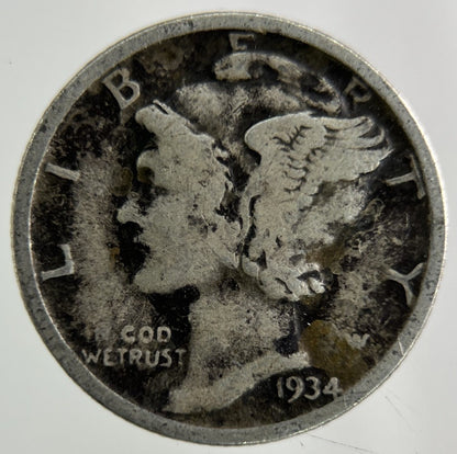 1934 US USA Mercury Dime Silver Coin | Collectable Grade
