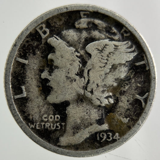 1934 US USA Mercury Dime Silver Coin | Collectable Grade